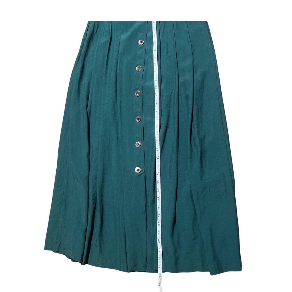 Vintage Green Button Down Maxi Dress with Blazer & Belt Outfit Boho Chic - Picture 6 of 7